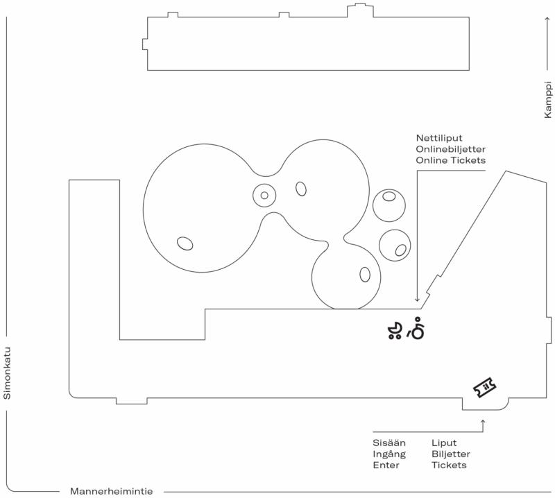 A drawing of the Lasipalatsi building