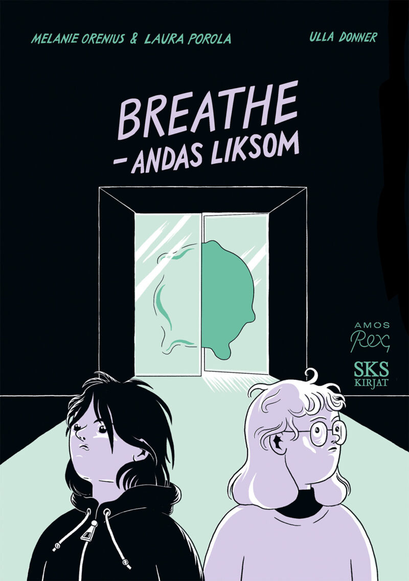 Seriebokens permbild med Lumi och Niki i Amos Rex.