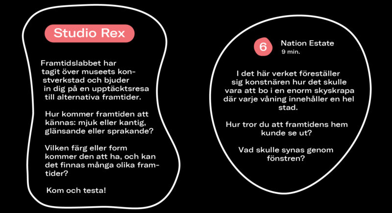 Förklaring av Studio Rex och Future Schools-verkstaden.