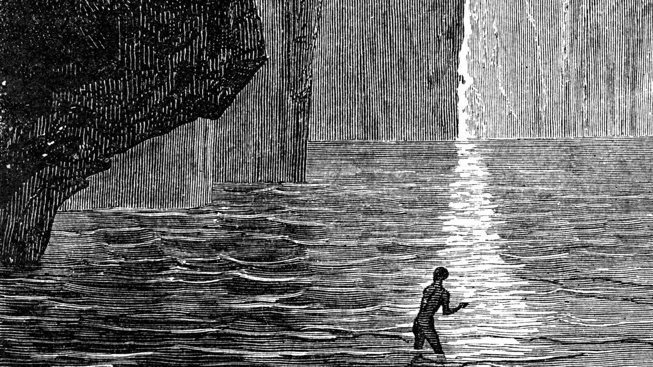 Eduard Riou, kuvituksia kirjaan: Jules Verne, Voyage au centre de la terre .